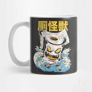 Funny Japanese Kaiju Toilet Paper Monster Anime Style Mug